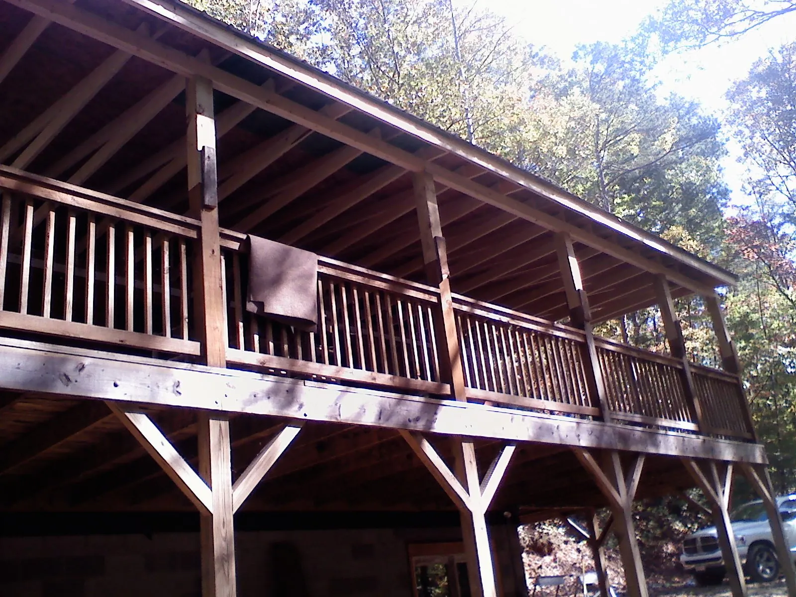 Timber framing under a new elevated porch and deck — Roof Leak Repair in Lithia by Roofing Brothers